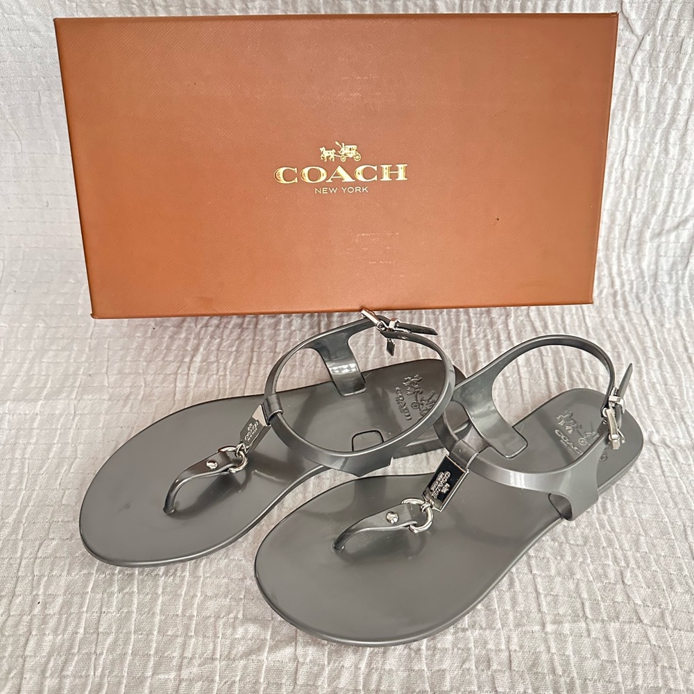 🔹COACH🔹 Plato Metallic Jelly Sandals size 5M